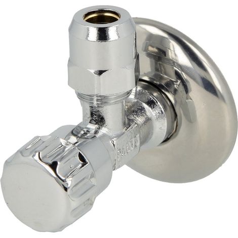 Robinet équerre 1/2’’ x 10 mm avec rosace auto-étanche