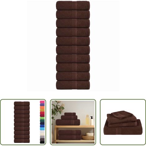 Badetuch - Waschtücher FROGN 10 Stk. Braun 30x30 cm 360 g/m² (1/5)