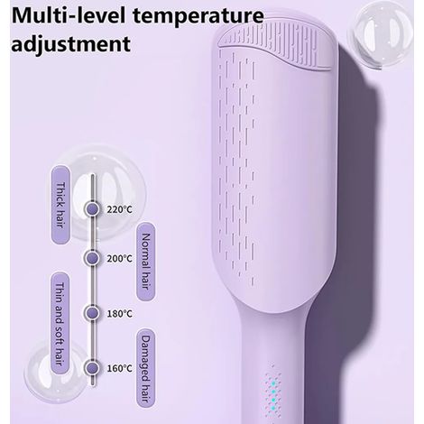 S-förmiger Lockenstab mit Verbrühungsschutz und Negativ-Ionen-Technologie keramikbeschichteter Haarglätter mit intelligenter Temperaturregelung.