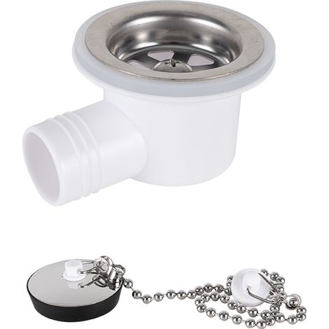 Raccord de Vidange Évier Camping-Car Adaptateur Coudé 90° Acier Inoxydable ABS pour Yacht (1/5)