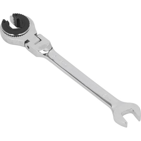 Clé à cliquet ouverte pour conduite de frein 12 mm, 72 dents, angle réglable, acier CR-V, pour tuyau d'huile (1/5)