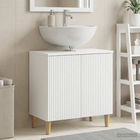 vidaXL Armadio per Lavabo da Bagno ARNHEM Bianco 59,5 x 31,5 x 59