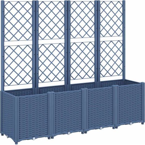 Maison Exclusive - Fioriera Giardino con Traliccio Grigio Blu 160x40x140 cm PP