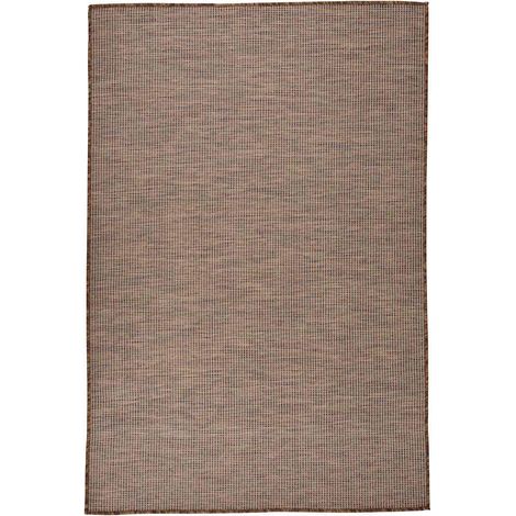 vidaXL Alfombra de exterior de tejido plano marrón 120x170 cm (1/5)