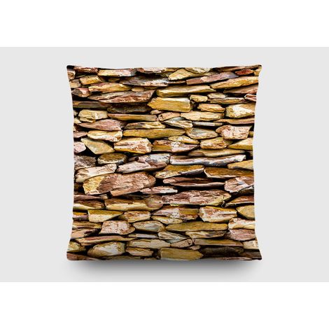 Coussin mur de pierre- 45 cm x 45 cm (1/5)