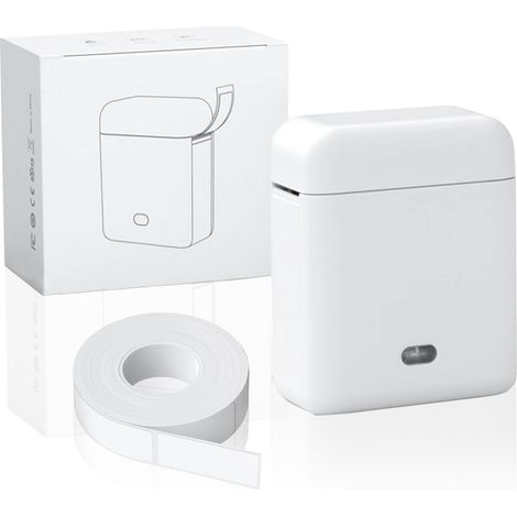 Imprimante d'étiquettes - Mini étiqueteuse Bluetooth - Avec différents modèles - Compatible avec Android et iOS - Étiquettes autocollantes pour le bureau à domicile et l'école (1/5)