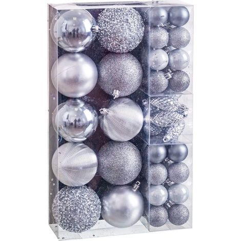 Set de 50 boules de Noël argent (1/3)