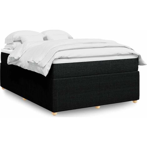 Boxspringbett mit Matratze Schwarz 140x190 cm Stoff