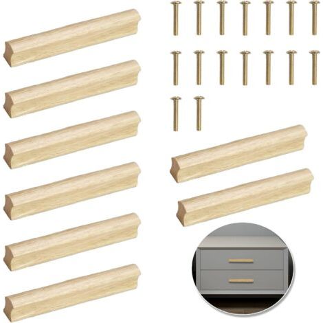 royaluxe-Poignées de cuisine en bois pour armoires, meubles en bois, espacement des trous 128 mm, poignées de porte pour commode, portes d'armoire, armoire, cuisine, armoire, tiroir, chambre