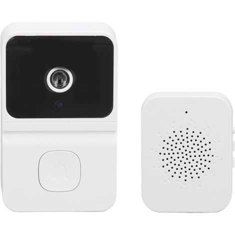 Sonnette vidéo avec interphone bidirectionnel, vision nocturne, résistante aux intempéries et surveillance en temps réel, sans fil Wi-Fi, pour l'intérieur de la maison (1/5)