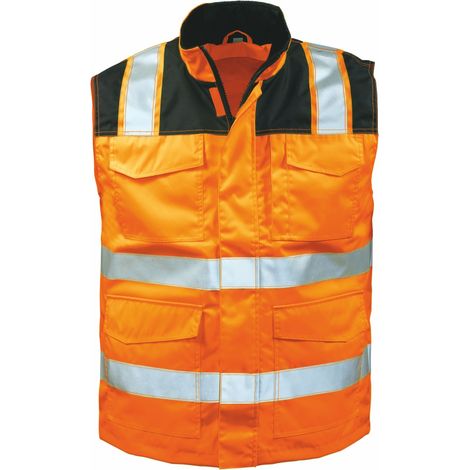 Gr .4XL (70/72) MIRKO WARNSCHUTZWESTE ORANGE/SCHWARZ orange MIRKO HIGH VISI