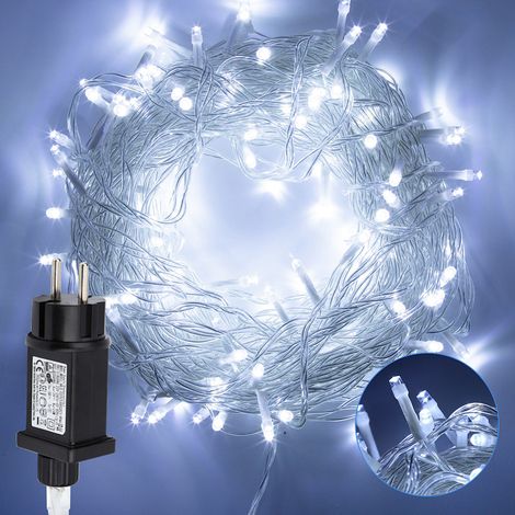 Randaco Guirnalda luminosa LED 20m 200 LEDs Decoración Navideña – 8 Modos de Iluminación para Decoración de Jardín Blanco Frío (1/5)