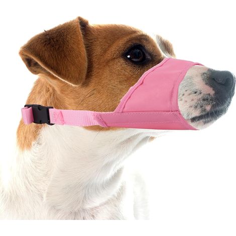 Muzzle for Small Dogs, Comfortable Adjustable Anti-Biting Muzzle Puppy Mouth Cover for Chihuahua Poodles Grooming Vet Visits Prevent Biting Chewing (Pink)