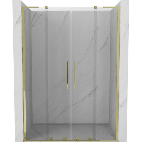 Mexen Velar L Duo Schiebetür Duschwand 150 cm, transparent, gold - 871-150-003-02-50
