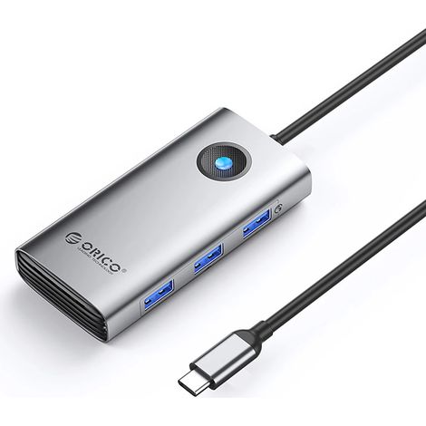 Orico PW11-6P Hub USB-C Docking Station con 3 porte USB-A 3.0 + 1 porta USB-C 2.0 + 1 porta HDMI - Grigio (1/5)