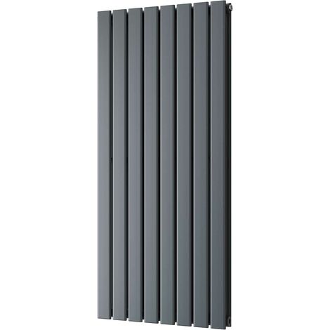 Typhoon - Anthracite Vertical Radiator H1200mm x W544mm Double Panel