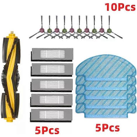 S'applique aux aspirateurs robots Yeedi Vac Max / Vac Station / Vac Hybrid : pièces détachées, brosse latérale principale, filtre HEPA, serpillère (ensemble J). (1/5)