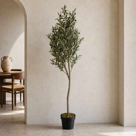 180cm Artificial Natural Look Olive Tree with Wooden Trunk Premium