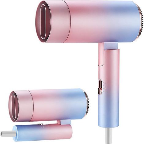 Powerful 1500W ionic hair dryer, foldable, professional with 3 speeds and independent hot/cold button, 1 diffuser (1/5)