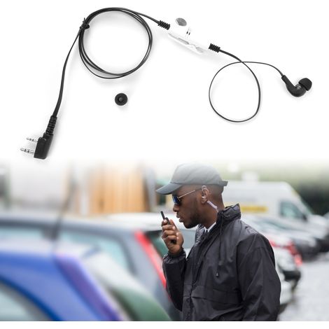 Micro-casque intra-auriculaire PTT compatible Kenwood Baofeng, oreillette discrète noire (1/5)