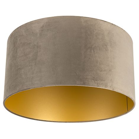 Velvet Lampshade Taupe 50/50/25 with Gold Interior