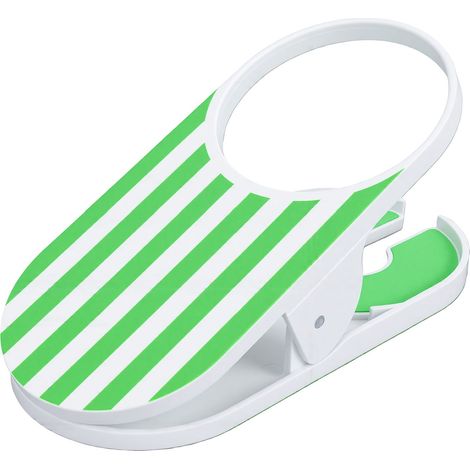 Porte-gobelet à pince réglable avec rayures, idéal pour les chaises longues d'extérieur, la piscine et la plage. Anti-fuites, compatible avec toutes les canettes de café, sodas et bouteilles d'eau (ve (1/5)