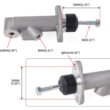 Automotive modification parts, handbrake pump made of aluminum alloy, brake pump, brake clutch, 0.75 mm, one pack.--DTEKGAZ (1/4)