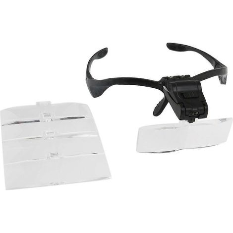 Professionelle Schmucklupe mit 2 LEDs und 5 austauschbaren Linsen (Schwarz) (1/2)