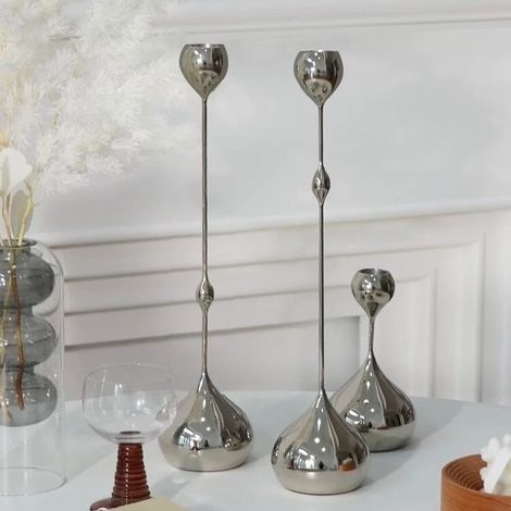 Lot de 3 Bougeoirs en Fer Chandelier Décoratif pour Bougies et Décoration de Table - PANGIVO (1/5)