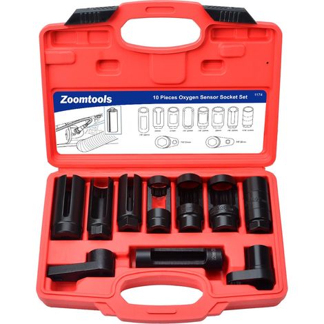 Lot de 10 Clés à douille pour sonde Lambda 22 27 29 mm, entraînement 1/2'' et 3/8'' (1/5)