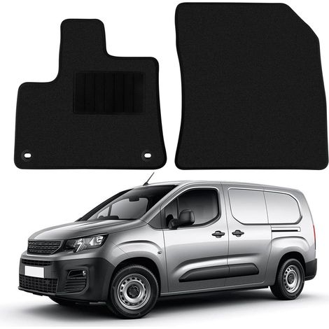 Tapis de Sol de Voiture Remplacement pour Citroen Berlingo K9 2018-2025 Peugeot Partner/Rifter 2018-2025, Tapis de Sol Haut de Gamme Siège Avant Tapis de Voiture Noirs Classiques Adaptés,- (1/5)