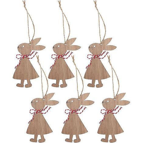 6 décorations de Pâques en bois (1/3)