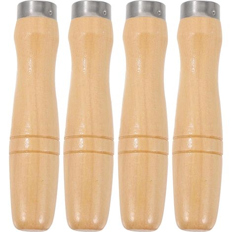 4-Piece Wooden Rasp Handle Ergonomic File University File Handle Replacement Wooden Knife Round Multifunction Utensils (1/5)