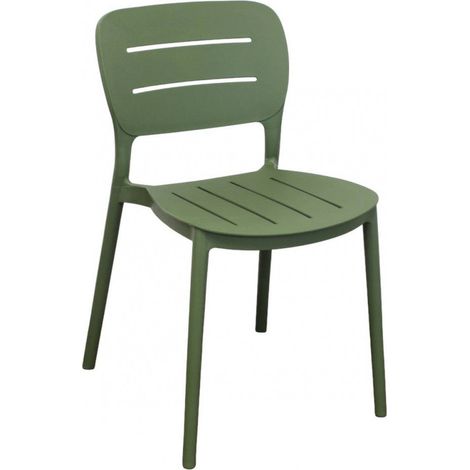 Sedia senza braccioli in polipropilene impilabile 52.5x44xH79 cm Giselle -  Verde oliva