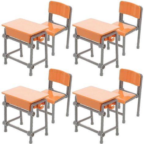L'ensemble bureau et chaise miniatures pour maison de poupée comprend 4 ensembles de mini meubles. (1/5)
