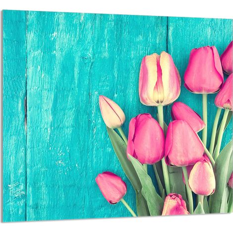 PANEL DE VIDRIO PARA COCINA 65x60 Tulipanes (1/5)