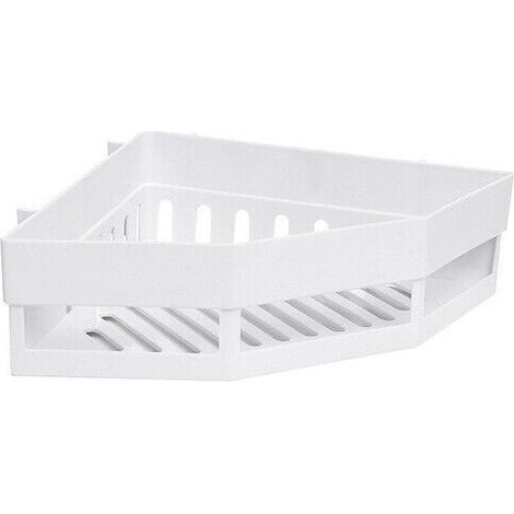 Estante esquinero para baño (blanco), soporte para champú, estante de almacenamiento para artículos de baño. (1/3)