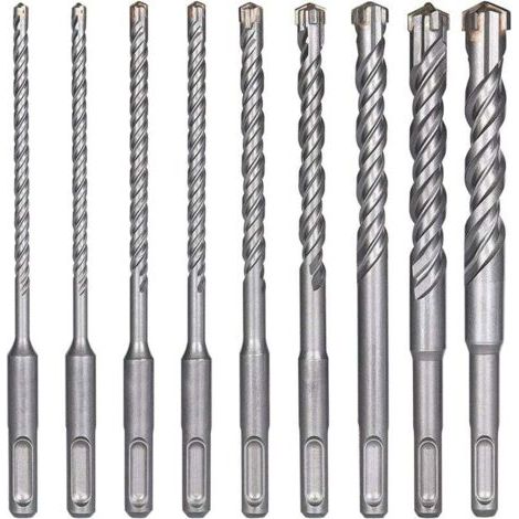 Ziegelbohrer, 9 Stück (5 mm, 16 × 160 mm), SDS-Plus-Hammerbohrer für Schlagbohrmaschinen, Kreuzspitzenbohrer für Ziegel, Stein, Naturstein und Metall. (1/5)