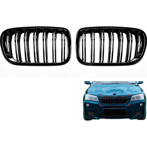 F25 Grille Calandre Abs Noir Brillant Double Barre Pour X3 F25 2010-2013 2010 2011 2012 2013, Grille Radiateur Pare Choc (1/5)