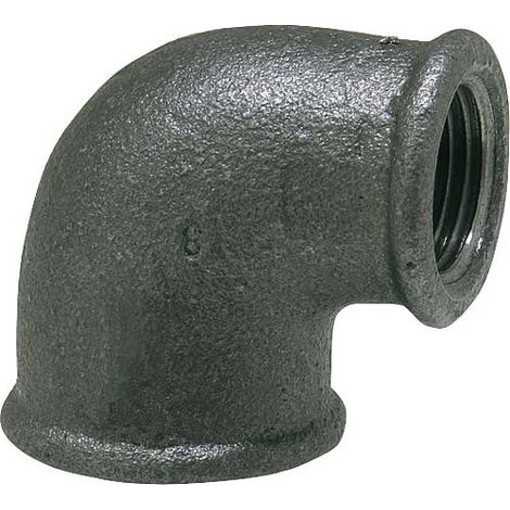 Raccord en fonte malleable, noir coude 90°, 2" x 11/2" (fem/fem) Type 90 reduit
