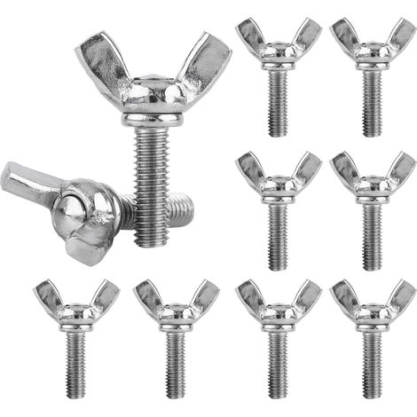 10 vis à oreilles M5 filetage 20 mm en acier inoxydable 304, lot de 10 boulons à ailettes pour fixation et réparation (1/5)