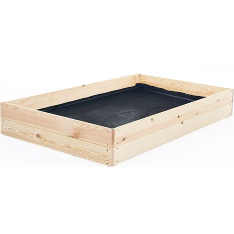 Gemüsegartenbox - Zuchtbox - 120x80x18 cm - Holz - mit Bodenplane (1/5)