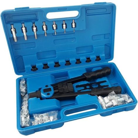 KIT 116 PZ RIVETTATRICE PER INSERTI RIVETTI FILETTATI M3 M4 M5 M6 M8 M10 M12 (1/4)