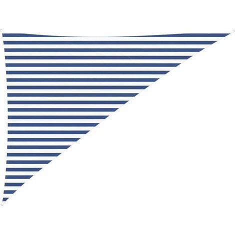 Voile d'ombrage bleue et blanche, 3 x 4 x 5 mètres, 100% polyester Oxford. (1/5)