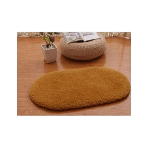Ovales Badematten aus natürlicher Schafwolle – rutschfest, saugfähig und weich im Griff – für Badezimmer, Dusche und Eingangsbereich (40 x 60 cm, khakifarben)-lsw