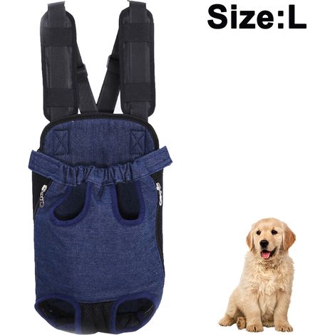 Sac à dos de transport pour animaux de compagnie, sac de voyage ajustable pour chats et chiens, pattes libres, facile à enfiler pour les voyages, la randonnée et le camping pour petits chiens, chats e