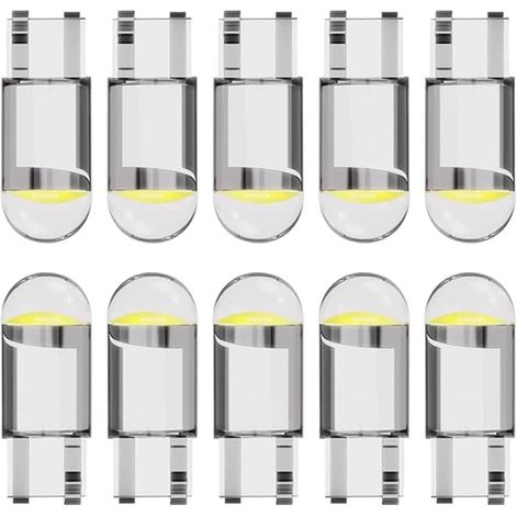 10 Pieces T10 W5W LED Ampoule voiture 12V (Blanc)COB Ampoule de Remplacement,LED Interior Car Lights,Ampoules LED Pour Voiture