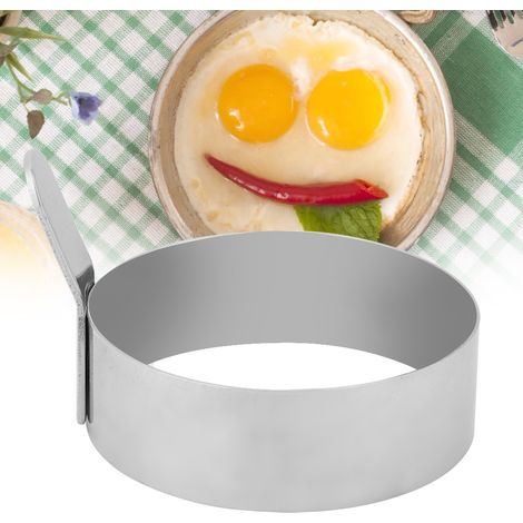 Moule à crêpes rond en acier inoxydable pour œufs au plat (L) (1/5)