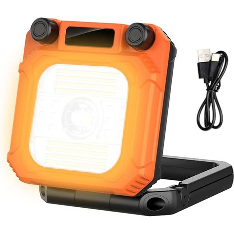 Lampes de camping Lampe magnétique rechargeable pliable avec écran LCD Lampes de camping rechargeables pour tente, porche, jardin, cour, travail, extérieur (1/5)