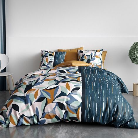 Housse de couette 240x220 FLORIS + 2 taies coton 57 fils (1/5)